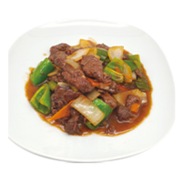 Ternera con verdura con salsa ostra