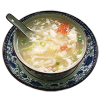 Sopa de maíz y cangrejo