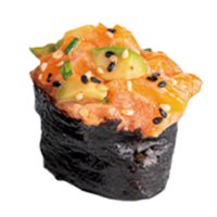 Gunkan salmón con aguacate